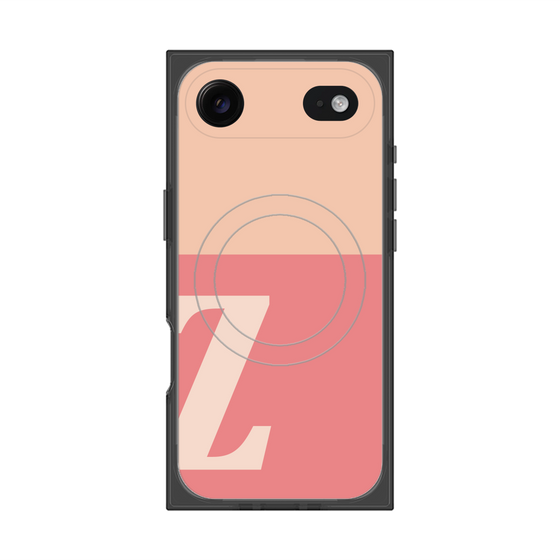 プレミアムスクエアケース with MagSafe［ オリジナル - initial two tone - Z pink ］