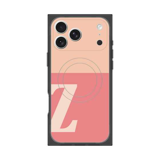 プレミアムスクエアケース with MagSafe［ オリジナル - initial two tone - Z pink ］
