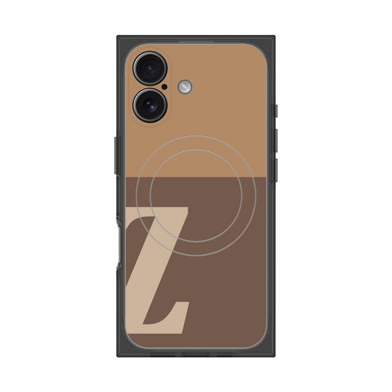 プレミアムスクエアケース with MagSafe［ オリジナル - initial two tone - Z brown ］