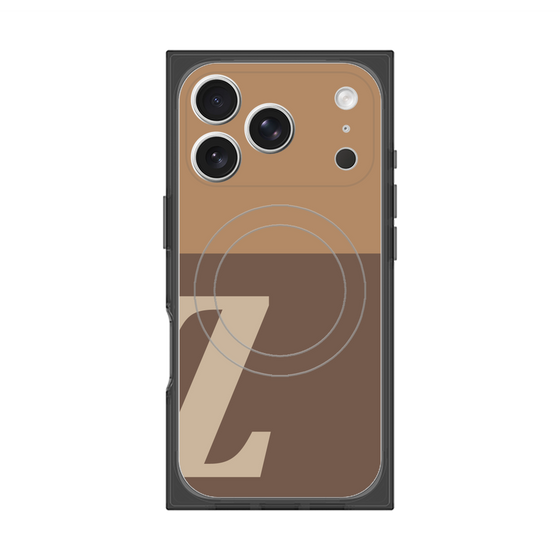 プレミアムスクエアケース with MagSafe［ オリジナル - initial two tone - Z brown ］
