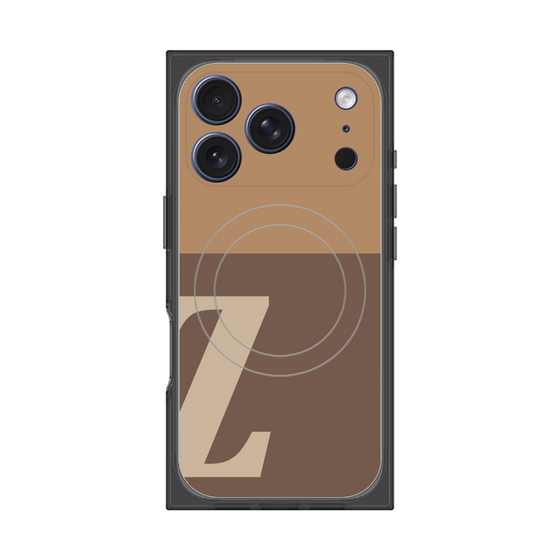 プレミアムスクエアケース with MagSafe［ オリジナル - initial two tone - Z brown ］