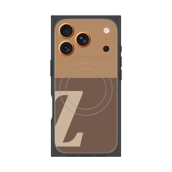 プレミアムスクエアケース with MagSafe［ オリジナル - initial two tone - Z brown ］