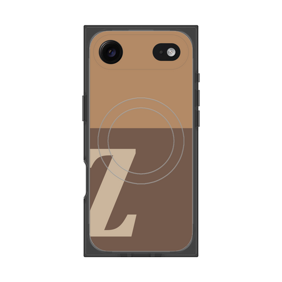 プレミアムスクエアケース with MagSafe［ オリジナル - initial two tone - Z brown ］