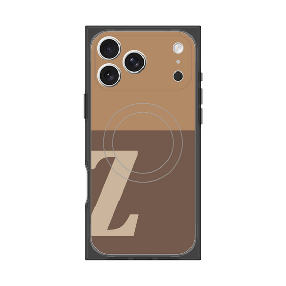 プレミアムスクエアケース with MagSafe［ オリジナル - initial two tone - Z brown ］