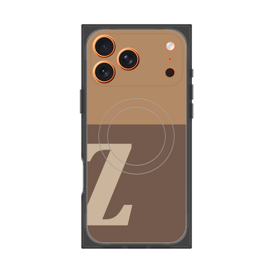 プレミアムスクエアケース with MagSafe［ オリジナル - initial two tone - Z brown ］