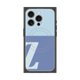 プレミアムスクエアケース with MagSafe［ オリジナル - initial two tone - Z blue ］