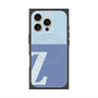 プレミアムスクエアケース with MagSafe［ オリジナル - initial two tone - Z blue ］