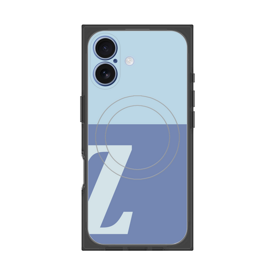 プレミアムスクエアケース with MagSafe［ オリジナル - initial two tone - Z blue ］