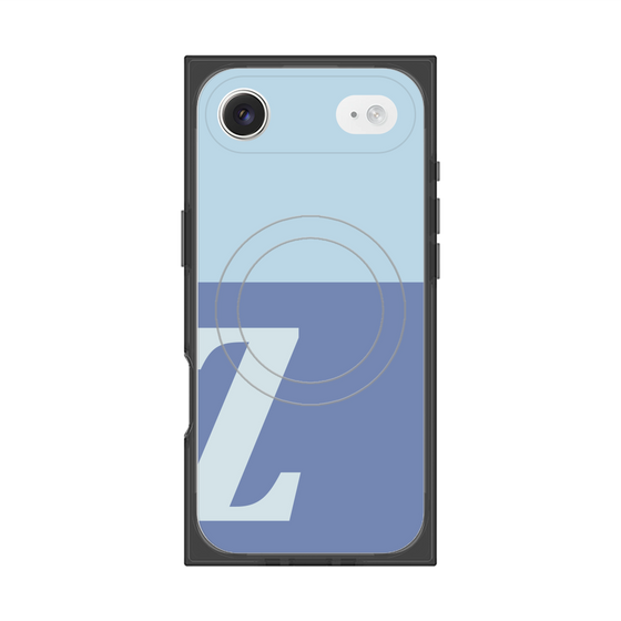 プレミアムスクエアケース with MagSafe［ オリジナル - initial two tone - Z blue ］