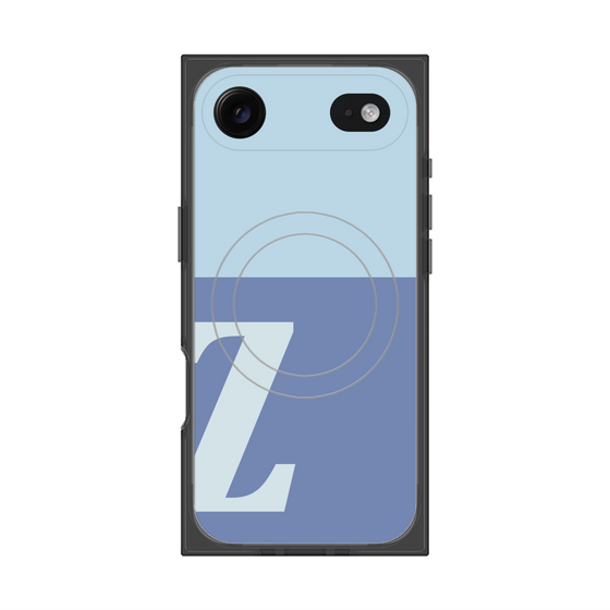 プレミアムスクエアケース with MagSafe［ オリジナル - initial two tone - Z blue ］