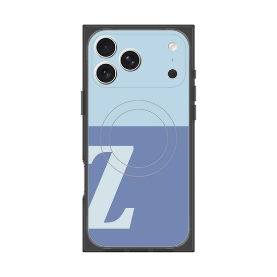 プレミアムスクエアケース with MagSafe［ オリジナル - initial two tone - Z blue ］