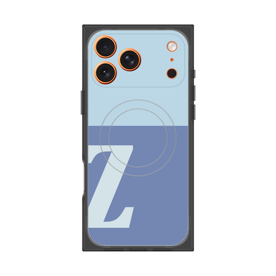 プレミアムスクエアケース with MagSafe［ オリジナル - initial two tone - Z blue ］