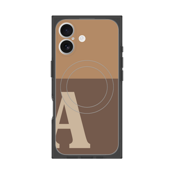 プレミアムスクエアケース with MagSafe［ オリジナル - initial two tone - A brown ］