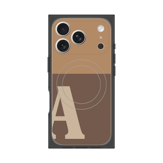プレミアムスクエアケース with MagSafe［ オリジナル - initial two tone - A brown ］