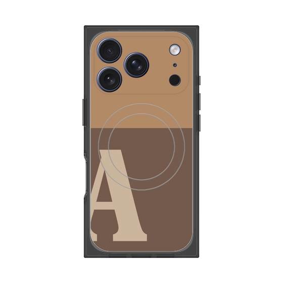 プレミアムスクエアケース with MagSafe［ オリジナル - initial two tone - A brown ］