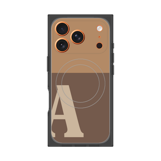 プレミアムスクエアケース with MagSafe［ オリジナル - initial two tone - A brown ］