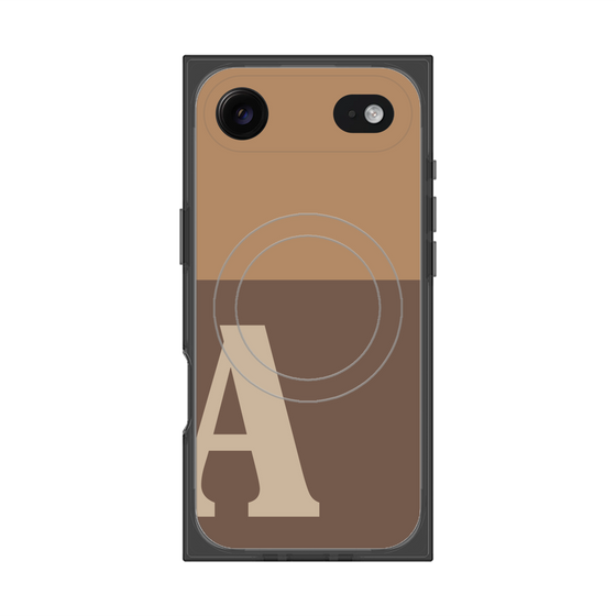 プレミアムスクエアケース with MagSafe［ オリジナル - initial two tone - A brown ］