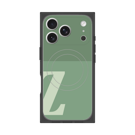 プレミアムスクエアケース with MagSafe［ オリジナル - initial two tone - Z green ］