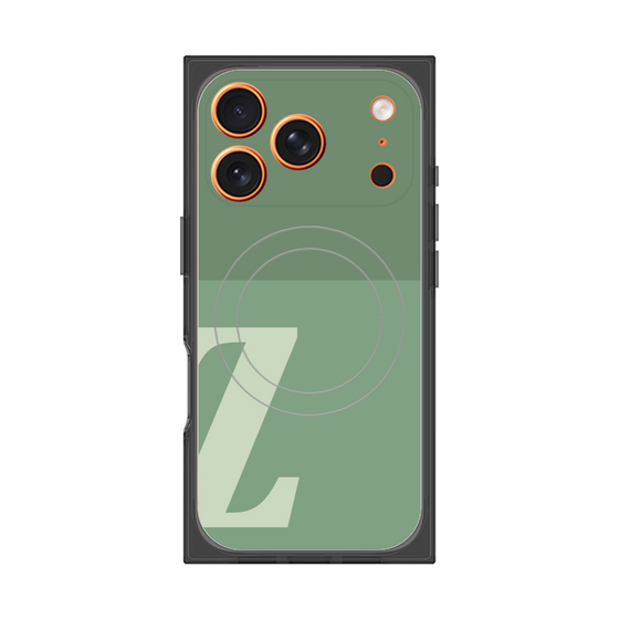 プレミアムスクエアケース with MagSafe［ オリジナル - initial two tone - Z green ］