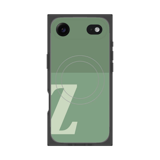 プレミアムスクエアケース with MagSafe［ オリジナル - initial two tone - Z green ］