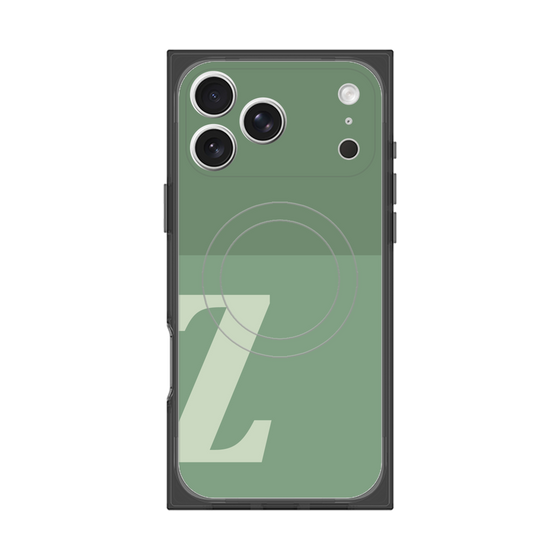 プレミアムスクエアケース with MagSafe［ オリジナル - initial two tone - Z green ］