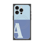 プレミアムスクエアケース with MagSafe［ オリジナル - initial two tone - A blue ］