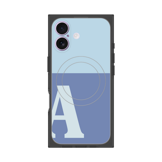 プレミアムスクエアケース with MagSafe［ オリジナル - initial two tone - A blue ］