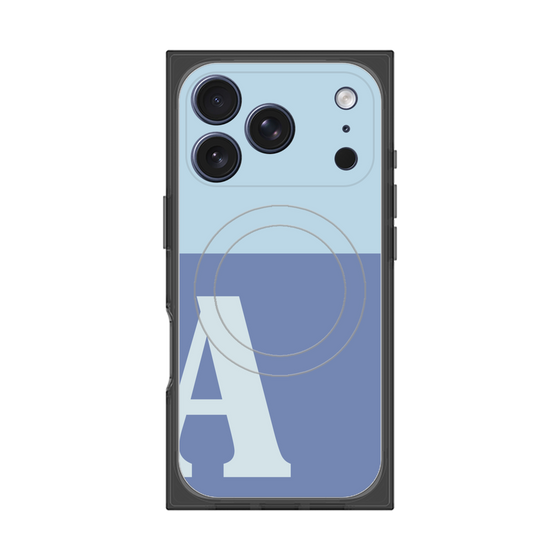 プレミアムスクエアケース with MagSafe［ オリジナル - initial two tone - A blue ］