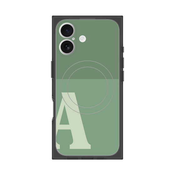 プレミアムスクエアケース with MagSafe［ オリジナル - initial two tone - A green ］