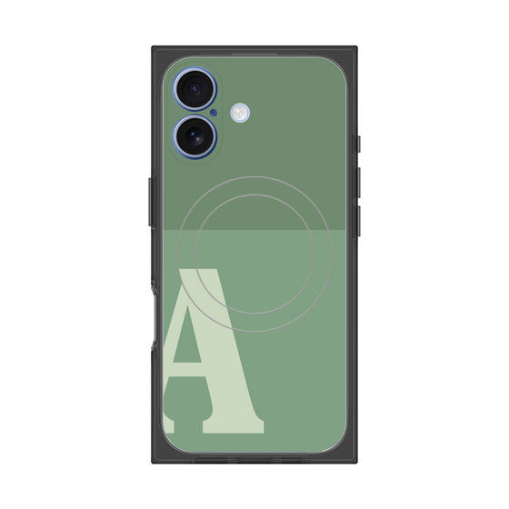 プレミアムスクエアケース with MagSafe［ オリジナル - initial two tone - A green ］