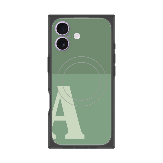 プレミアムスクエアケース with MagSafe［ オリジナル - initial two tone - A green ］