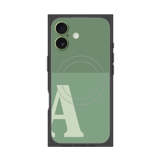 プレミアムスクエアケース with MagSafe［ オリジナル - initial two tone - A green ］