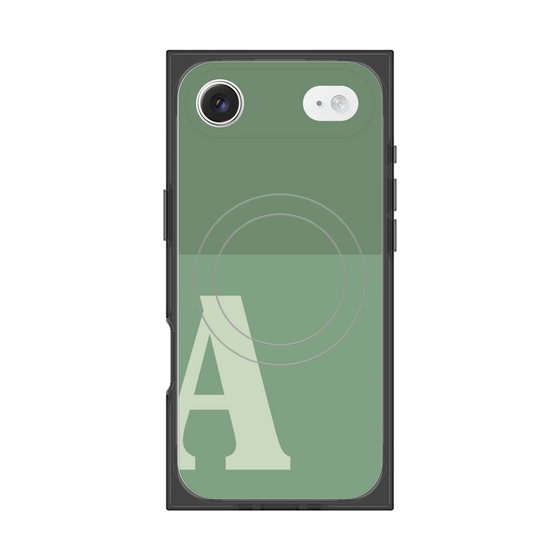プレミアムスクエアケース with MagSafe［ オリジナル - initial two tone - A green ］