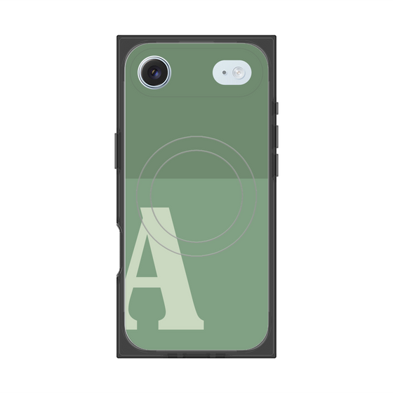 プレミアムスクエアケース with MagSafe［ オリジナル - initial two tone - A green ］