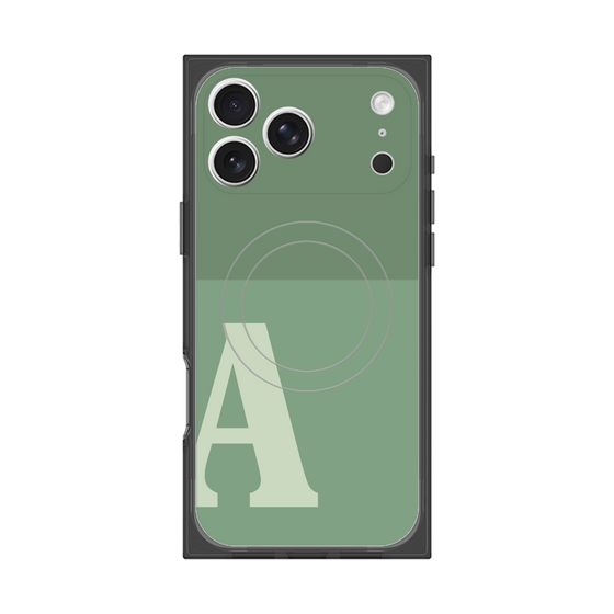 プレミアムスクエアケース with MagSafe［ オリジナル - initial two tone - A green ］