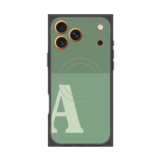 プレミアムスクエアケース with MagSafe［ オリジナル - initial two tone - A green ］