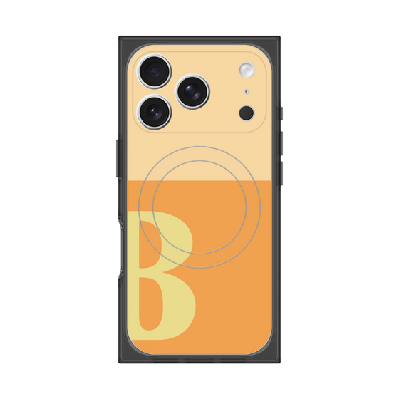 プレミアムスクエアケース with MagSafe［ オリジナル - initial two tone - B orange ］