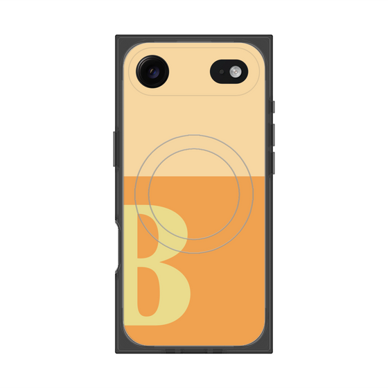 プレミアムスクエアケース with MagSafe［ オリジナル - initial two tone - B orange ］