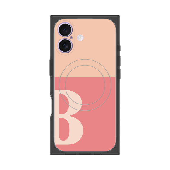 プレミアムスクエアケース with MagSafe［ オリジナル - initial two tone - B pink ］