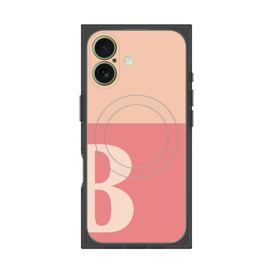 プレミアムスクエアケース with MagSafe［ オリジナル - initial two tone - B pink ］
