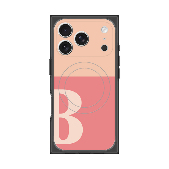 プレミアムスクエアケース with MagSafe［ オリジナル - initial two tone - B pink ］