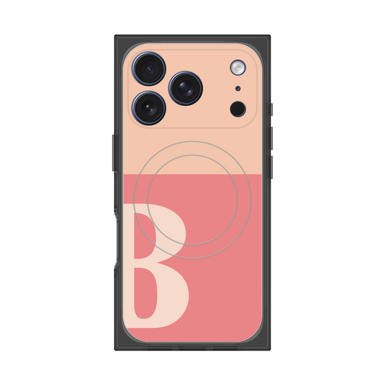 プレミアムスクエアケース with MagSafe［ オリジナル - initial two tone - B pink ］