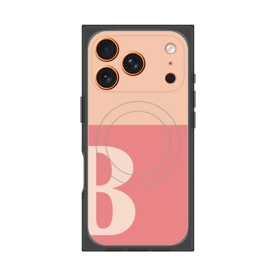 プレミアムスクエアケース with MagSafe［ オリジナル - initial two tone - B pink ］