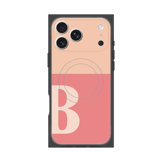 プレミアムスクエアケース with MagSafe［ オリジナル - initial two tone - B pink ］