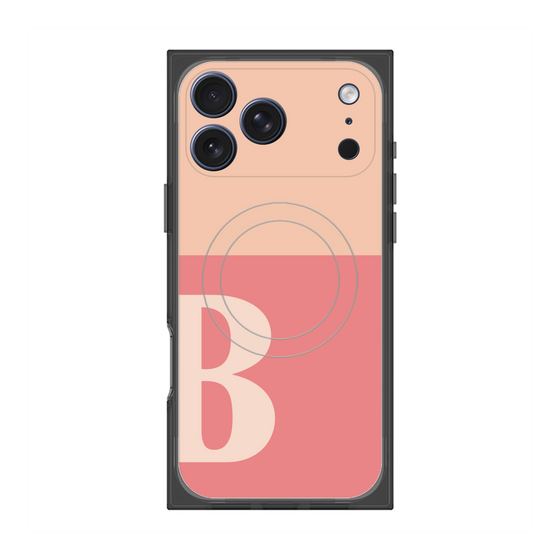 プレミアムスクエアケース with MagSafe［ オリジナル - initial two tone - B pink ］