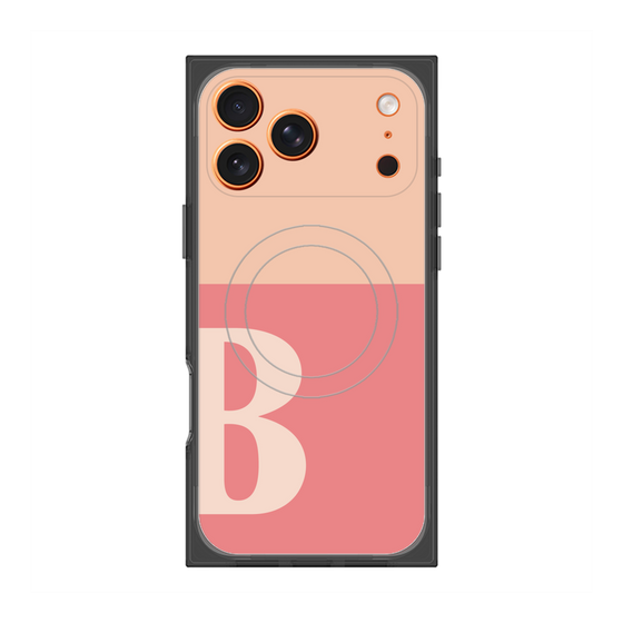 プレミアムスクエアケース with MagSafe［ オリジナル - initial two tone - B pink ］