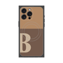 プレミアムスクエアケース with MagSafe［ オリジナル - initial two tone - B brown ］
