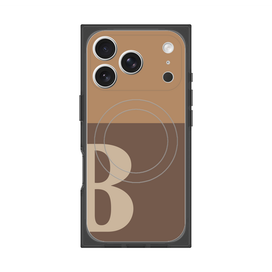 プレミアムスクエアケース with MagSafe［ オリジナル - initial two tone - B brown ］