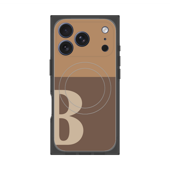 プレミアムスクエアケース with MagSafe［ オリジナル - initial two tone - B brown ］