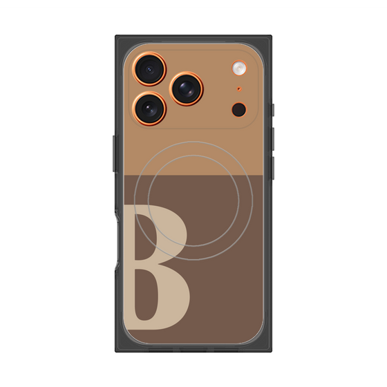 プレミアムスクエアケース with MagSafe［ オリジナル - initial two tone - B brown ］